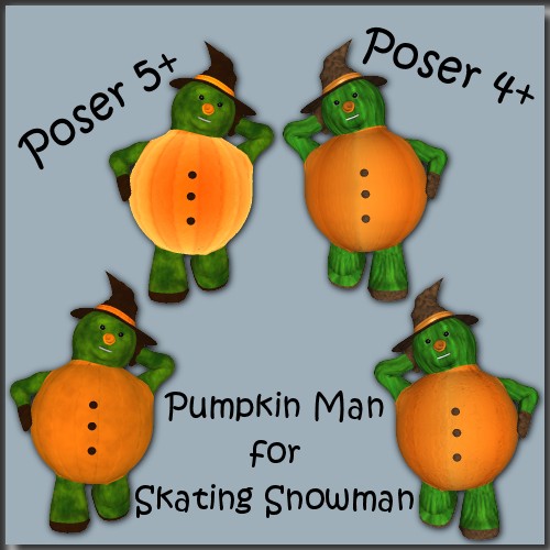 Pumpkin Man for Skating Snowman